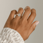 2ct Radiant Lab-Grown Diamond Ring with Wraparound Hidden Halo Claw Setting Tarnish-resistant Silver In 14K Gold Plated (Includes IGI Certification from International Gemological Institute)