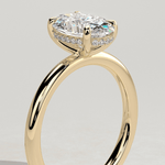 2ct IGI Certified Oval Lab-Grown Diamond Ring with Hidden Halo & Claw Setting Tarnish-resistant Silver In 14K Gold Plated (Includes IGI Certification from International Gemological Institute)