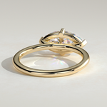 2ct Marquise Lab-Grown Diamond East-West Claw Solitaire with Raised Basket Gallery Engagement Ring Tarnish-resistant Silver In 14K Gold Plated (Includes IGI Certification from International Gemological Institute)
