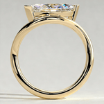 2ct Marquise Lab-Grown Diamond Ring in East-West Setting with Wave Band Claw Setting Tarnish-resistant Silver In 14K Gold Plated (Includes IGI Certification from International Gemological Institute)