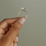 2ct Emerald-Cut Lab-Grown Diamond East-West Half Bezel Solitaire Engagement Ring Tarnish-resistant Silver In 14K Gold Plated (Includes IGI Certification from International Gemological Institute)