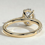 2ct Oval Lab-Grown Diamond Ring with Hidden Halo & Pave Band Cathedral Setting Tarnish-resistant Silver In 14K Gold Plated (Includes IGI Certification from International Gemological Institute)