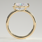 2ct Pear Lab-Grown Diamond East-West Claw Solitaire with Raised Basket Gallery Engagement Ring in Solid 14K Yellow Gold (Includes IGI Certification from International Gemological Institute)