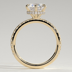 2ct Round Lab-Grown Diamond Ring with Wraparound Hidden Halo & Pave Band Cathedral Setting Tarnish-resistant Silver In 14K Gold Plated (Includes IGI Certification from International Gemological Institute)