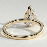 2ct Pear Lab-Grown Diamond Solitaire Ring with Claw Setting Tarnish-resistant Silver In 14K Gold Plated (Includes IGI Certification from International Gemological Institute)