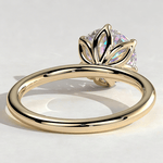 2ct Round Lab-Grown Diamond Solitaire Ring with Petal Gallery Claw Setting Tarnish-resistant Silver In 14K Gold Plated (Includes IGI Certification from International Gemological Institute)