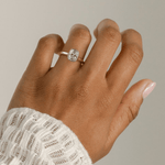 2ct Elongated Cushion Lab-Grown Diamond Ring with Bezel Setting Cathedral Setting Tarnish-resistant Silver In 14K Gold Plated (Includes IGI Certification from International Gemological Institute)