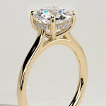 2ct Round Lab-Grown Diamond Ring with Hidden Halo Cathedral Setting in Solid 14K Yellow Gold (Includes IGI Certification from International Gemological Institute)