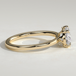 2ct Oval Lab-Grown Diamond East-West Claw Solitaire with Raised Basket Gallery Engagement Ring in Solid 14K Yellow Gold (Includes IGI Certification from International Gemological Institute)