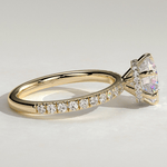 2ct Round Lab-Grown Diamond Ring with Wraparound Hidden Halo & Pave Band Cathedral Setting Tarnish-resistant Silver In 14K Gold Plated (Includes IGI Certification from International Gemological Institute)