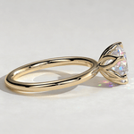 2ct Round Lab-Grown Diamond Solitaire Ring with Petal Gallery Claw Setting Tarnish-resistant Silver In 14K Gold Plated (Includes IGI Certification from International Gemological Institute)