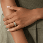 2ct Oval Lab-Grown Diamond Ring with Hidden Halo & Pave Band Cathedral Setting Tarnish-resistant Silver In 14K Gold Plated (Includes IGI Certification from International Gemological Institute)