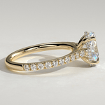 2ct Oval Lab-Grown Diamond Ring with Hidden Halo & Pave Band Cathedral Setting Tarnish-resistant Silver In 14K Gold Plated (Includes IGI Certification from International Gemological Institute)