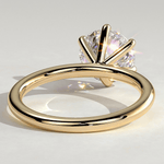 2ct Round Lab-Grown Diamond Solitaire Ring with Claw Setting Tarnish-resistant Silver In 14K Gold Plated (Includes IGI Certification from International Gemological Institute)