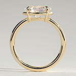 2ct Oval Lab-Grown Diamond East-West Claw Solitaire with Bezel Frame Engagement Ring in Solid 14K Yellow Gold (Includes IGI Certification from International Gemological Institute)