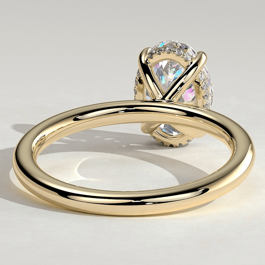 2ct IGI Certified Oval Lab-Grown Diamond Ring with Hidden Halo & Claw Setting Tarnish-resistant Silver In 14K Gold Plated (Includes IGI Certification from International Gemological Institute)