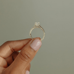 2ct Oval Lab-Grown Diamond Ring with Hidden Halo & Pave Band Cathedral Setting Tarnish-resistant Silver In 14K Gold Plated (Includes IGI Certification from International Gemological Institute)