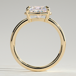 2ct Elongated Cushion Lab-Grown Diamond East-West Claw Solitaire with Bezel Frame Engagement Ring in Solid 14K Yellow Gold (Includes IGI Certification from International Gemological Institute)