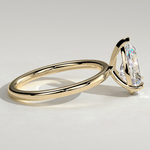 2ct Pear Lab-Grown Diamond Solitaire Ring with Claw Setting Tarnish-resistant Silver In 14K Gold Plated (Includes IGI Certification from International Gemological Institute)