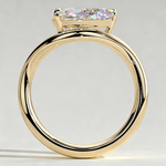 2ct Pear Lab-Grown Diamond Ring in East-West Setting with Wave Band Claw Setting Tarnish-resistant Silver In 14K Gold Plated (Includes IGI Certification from International Gemological Institute)