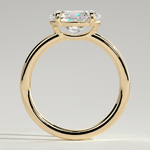 2ct Oval Lab-Grown Diamond East-West Claw Solitaire with Raised Basket Gallery Engagement Ring in Solid 14K Yellow Gold (Includes IGI Certification from International Gemological Institute)