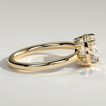 2ct Oval Lab-Grown Diamond East-West Claw Solitaire with Bezel Frame Engagement Ring in Solid 14K Yellow Gold (Includes IGI Certification from International Gemological Institute)