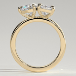 Toi et Moi Radiant & Pear Lab-Grown Diamond Ring 1.5ct & 1.0ct Dual Stones Claw Setting Tarnish-resistant Silver In 14K Gold Plated (Includes IGI Certification from International Gemological Institute)
