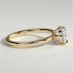 2ct Pear Lab-Grown Diamond East-West Claw Solitaire with Raised Basket Gallery Engagement Ring in Solid 14K Yellow Gold (Includes IGI Certification from International Gemological Institute)