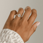 2ct Oval Lab-Grown Diamond Ring with Hidden Halo & Pave Band Cathedral Setting Tarnish-resistant Silver In 14K Gold Plated (Includes IGI Certification from International Gemological Institute)