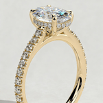 2ct Oval Lab-Grown Diamond Ring with Hidden Halo & Pave Band Cathedral Setting Tarnish-resistant Silver In 14K Gold Plated (Includes IGI Certification from International Gemological Institute)