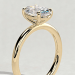 LIMITED-TIME SALE $399.99 | 2ct Oval Lab-Grown Diamond Solitaire Ring with Claw Setting Tarnish-resistant Silver In 14K Gold Plated (Includes IGI Certification from International Gemological Institute）