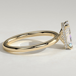 2ct Radiant Lab-Grown Diamond Ring with Wraparound Hidden Halo Claw Setting Tarnish-resistant Silver In 14K Gold Plated (Includes IGI Certification from International Gemological Institute)
