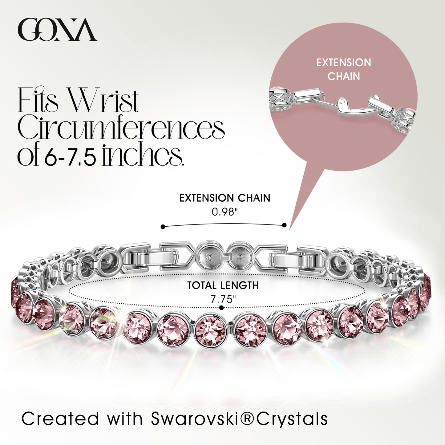 Rainbow Brilliance October Tarnish-resistant Silver Tennis Bracelet In White Gold Plated - Created With SWAROVSKI® Crystals