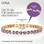 Rainbow Brilliance February Tarnish-resistant Silver Tennis Bracelet In 14K Gold Plated - Created With SWAROVSKI® Crystals