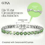 Rainbow Brilliance August Tarnish-resistant Silver Tennis Bracelet In White Gold Plated - Created With SWAROVSKI® Crystals