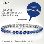 Rainbow Brilliance September Tarnish-resistant Silver Tennis Bracelet In White Gold Plated - Created With SWAROVSKI® Crystals