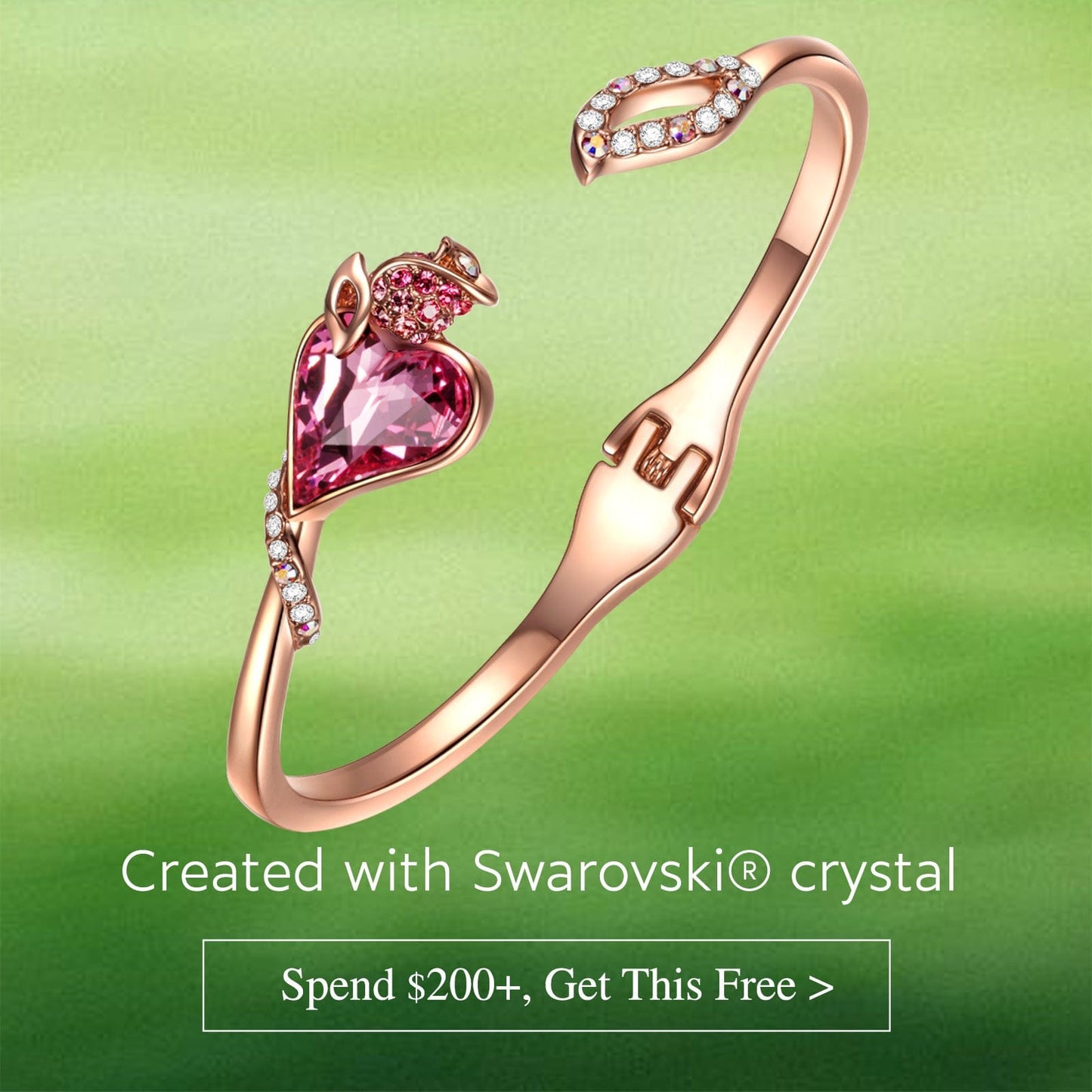 Spring's Embrace Exclusive: Spend $200+ to Receive a FREE Swarovski® Crystal Heartfelt Moments Cuff Bracelet, Rose Gold Tone Finish — Automatically Included with Your Order