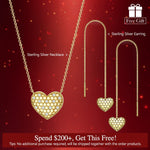 Pamper Fan Exclusive: Spend Over $200 In A Single Purchase To Get This Sterling Silver Love Heart Necklace and Earrings Set In 14K Gold Plated For FREE - (Ships With Order, No Need To Add To Cart)