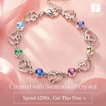 Graduation Season Exclusive: Spend $200+ in a Single Purchase to Get This Rainbow Double Heart Link Bracelet in White Gold plated -  Created With Swarovski® Crystal for FREE (Ships With Order, No Need to Add to Cart)