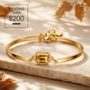 Exclusive Gift Offer: Spend $200+ in a Single Purchase to Get This Emerald-Cut Champagne Swarovski® Crystal Bangle Bracelet in Gold Plated for FREE (Ships With Order, No Need to Add to Cart)