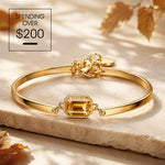Exclusive Gift Offer: Spend $200+ in a Single Purchase to Get This Emerald-Cut Champagne Swarovski® Crystal Bangle Bracelet in Gold Plated for FREE (Ships With Order, No Need to Add to Cart)