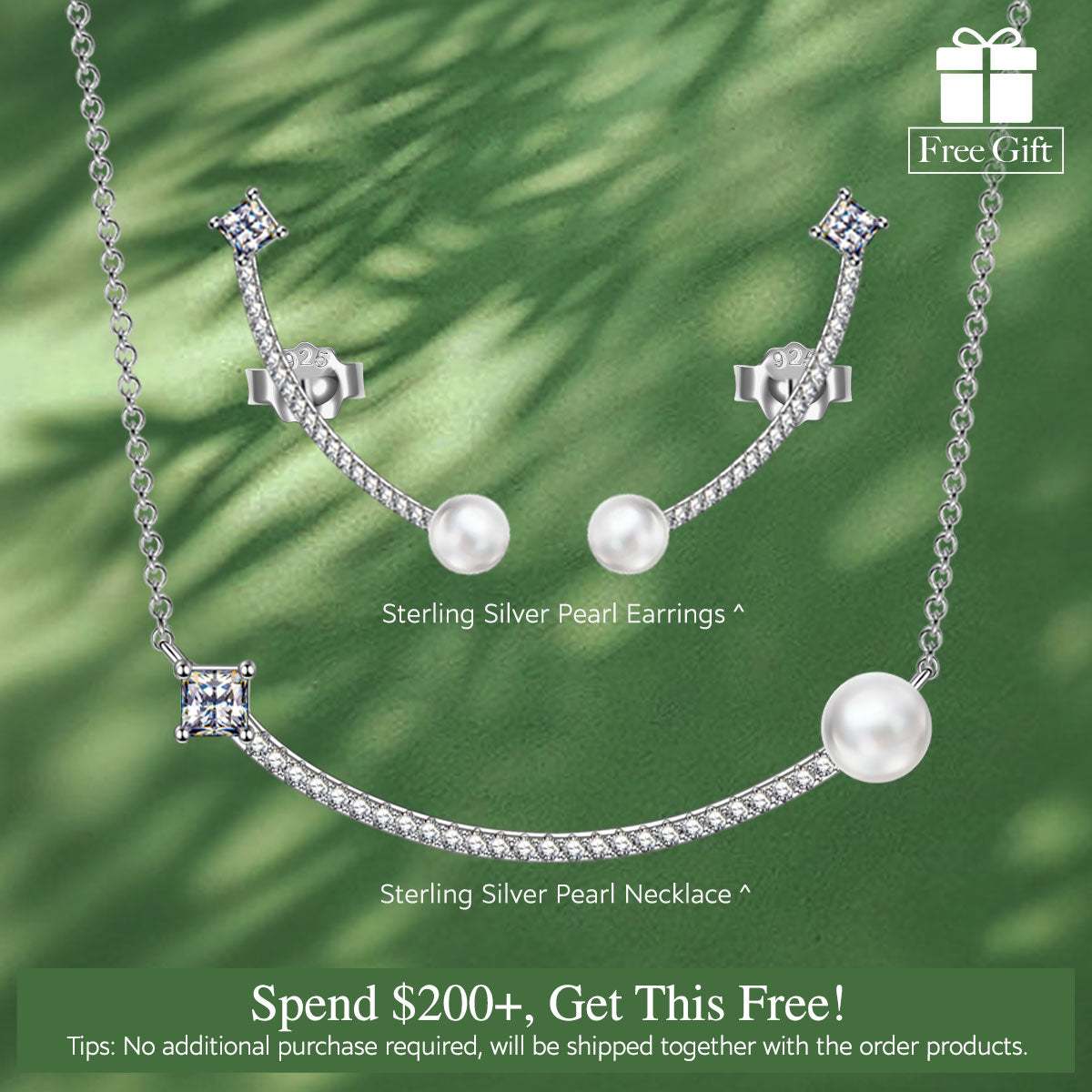 Pamper Fan Exclusive: Spend Over $200 In A Single Purchase To Get This Sterling Silver Pure Necklace and Earrings Set In White Gold Plated For FREE - (Ships With Order, No Need To Add To Cart)