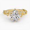 Secret Garden · 2.0 CT Pear Lab-Grown Diamond Ring with Vine Leaf Accent Band & Claw Setting in Solid 14K Yellow Gold · (Includes IGI Certification from International Gemological Institute)