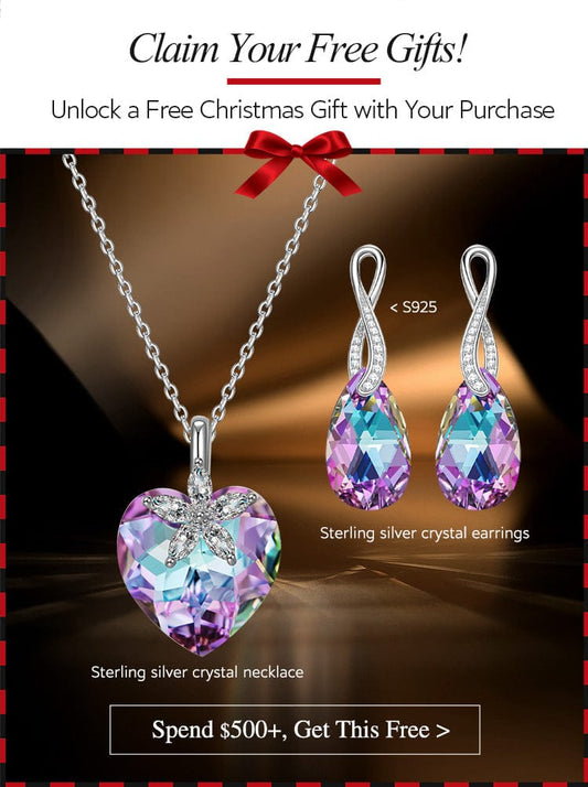 gona- Christmas Exclusive: Spend Over $500 In A Single Purchase To Get This Sterling Silver Ocean's Heart Necklace and Bracelet and Earrings Set In White Gold Plated For FREE - (Ships With Order, No Need To Add To Cart)