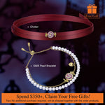Halloween Treats Exclusive: Spend Over $350 In A Single Purchase To Get This Sterling Silver Crimson Elegance with Pearls Necklace and Bracelet Set In 14K Gold Plated For FREE - (Ships With Order, No Need To Add To Cart)