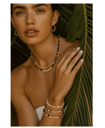 Boundless Loops Handcrafted Bracelet in Natural Black Onyx, Set in Tarnish-Resistant Silver with 14K Gold Finish