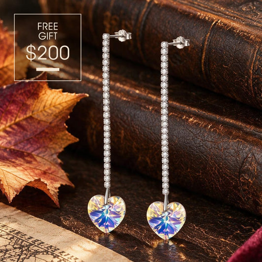 gona- Exclusive Gift Offer: Spend $200+ in a Single Purchase to Get This Heart Swarovski® Crystal Earrings in White Gold Plated for FREE (Ships With Order, No Need to Add to Cart)