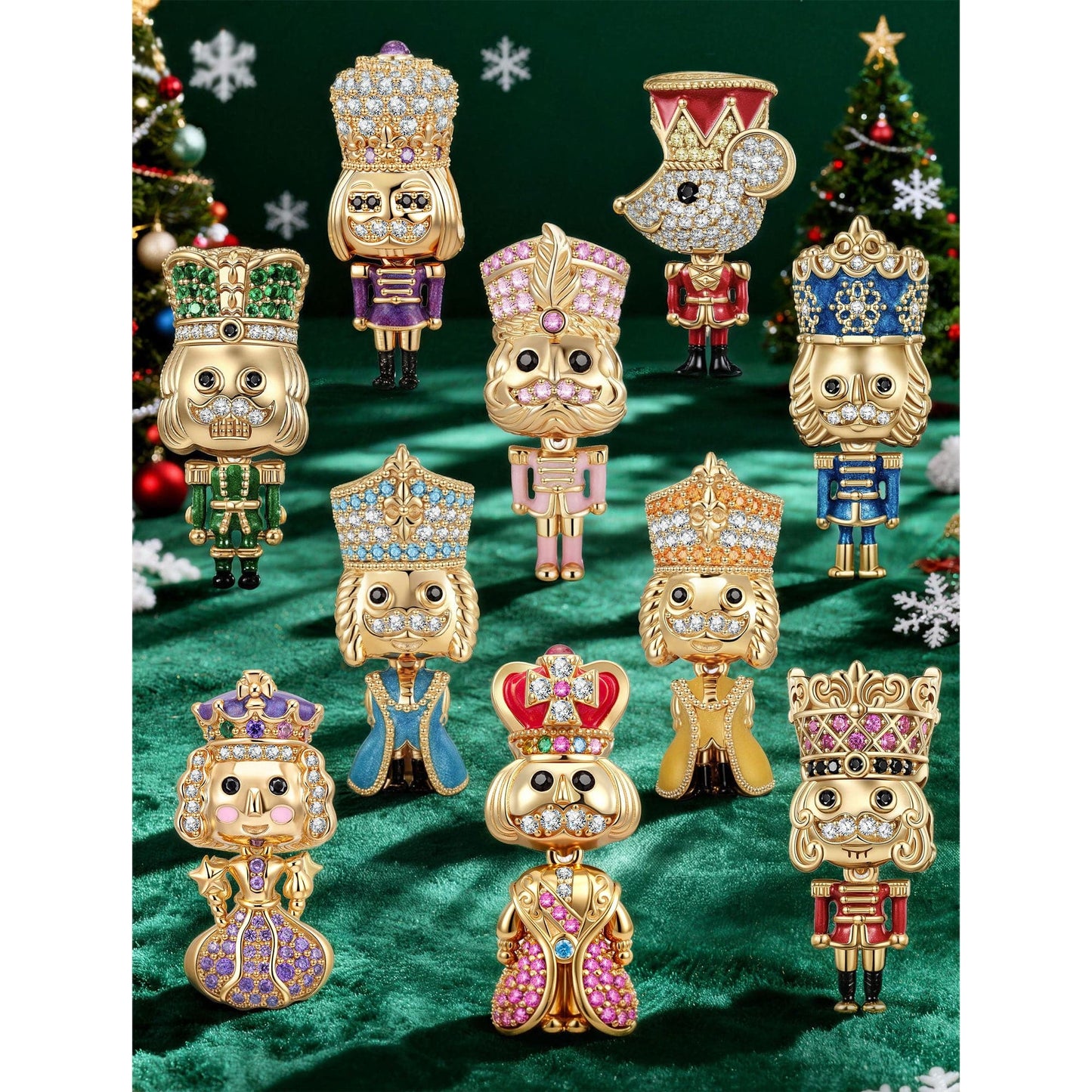 Pink Vanguard Tarnish-resistant Silver Charms With Enamel In 14K Gold Plated