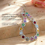 Rainbow Ombre Created with Swarovski® Crystals Tarnish-Resistant Silver Bracelet In White Gold Plated