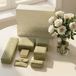 Featured Packaging Upgrade: Olive Velvet Vintage Book Style Ring Box